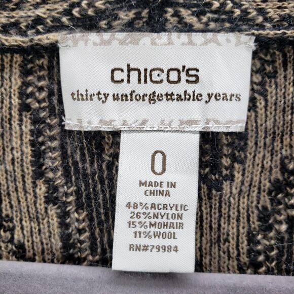 Chico's Women's Knit Wool Mohair Blend Open Front Cardigan Size 0 - Picture 7 of 12